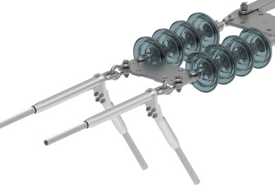Dead-End Assembly - Jumper Assembly, Twin Horizontal Bundle Conductor, I-String, 30K